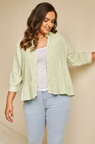 Mint Dobby Shirt Style Top, Mint, image 8